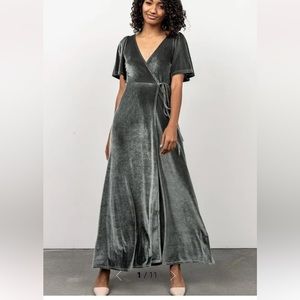 Baltic Born Eucalyptus Velvet Wrap Dress
